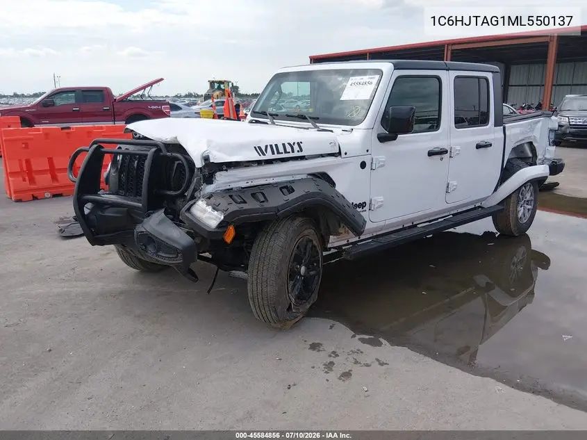 2021 Jeep Gladiator Willys 4X4 VIN: 1C6HJTAG1ML550137 Lot: 45584856
