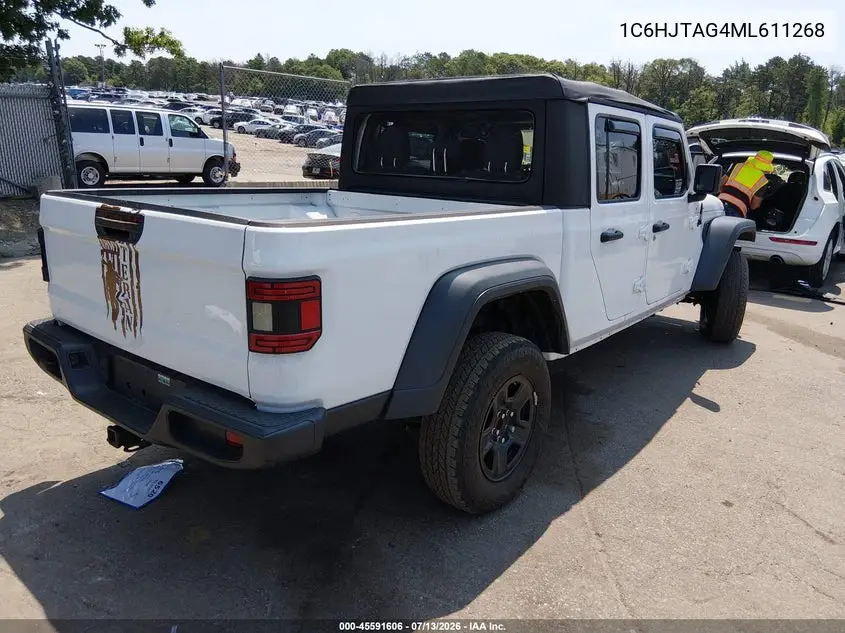 2021 Jeep Gladiator Sport 4X4 VIN: 1C6HJTAG4ML611268 Lot: 45591606