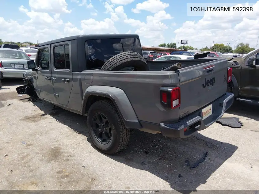 2021 Jeep Gladiator Willys 4X4 VIN: 1C6HJTAG8ML592398 Lot: 45593196