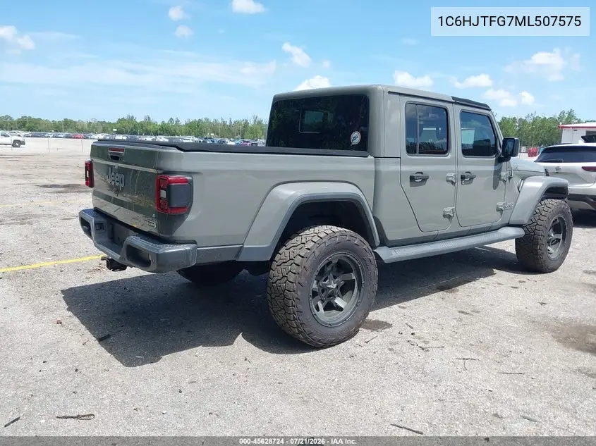 2021 Jeep Gladiator Overland 4X4 VIN: 1C6HJTFG7ML507575 Lot: 45628724