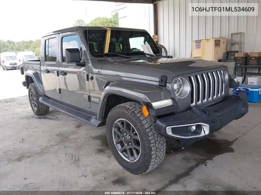 2021 Jeep Gladiator Overland 4X4 VIN: 1C6HJTFG1ML534609 Lot: 45660579