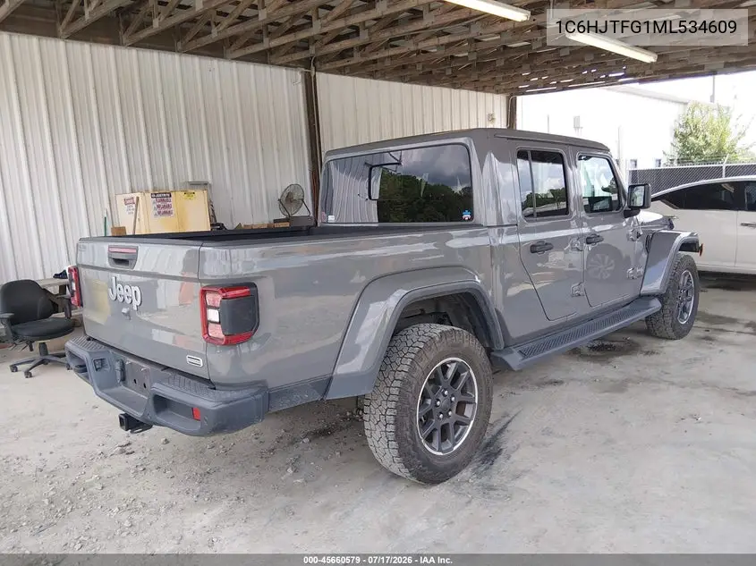 2021 Jeep Gladiator Overland 4X4 VIN: 1C6HJTFG1ML534609 Lot: 45660579
