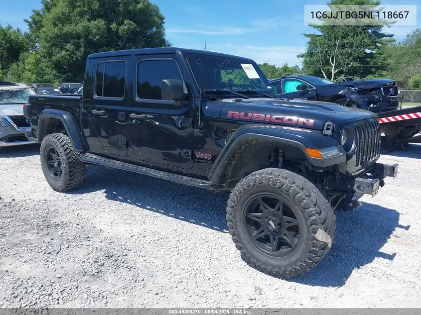 2022 Jeep Gladiator Rubicon 4X4 VIN: 1C6JJTBG5NL118667 Lot: 45305270