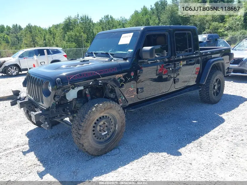 2022 Jeep Gladiator Rubicon 4X4 VIN: 1C6JJTBG5NL118667 Lot: 45305270