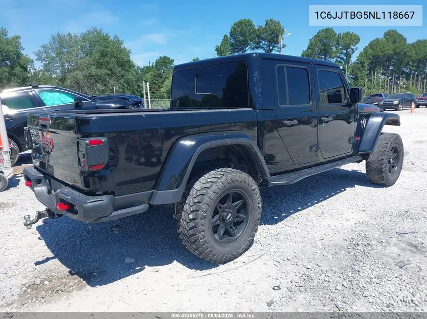 2022 Jeep Gladiator Rubicon 4X4 VIN: 1C6JJTBG5NL118667 Lot: 45305270
