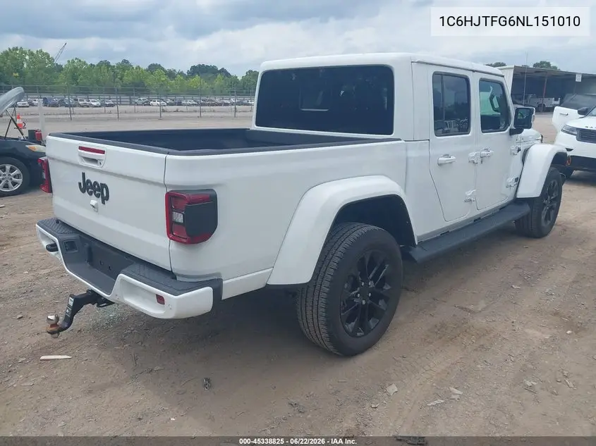 2022 Jeep Gladiator High Altitude 4X4 VIN: 1C6HJTFG6NL151010 Lot: 45338825