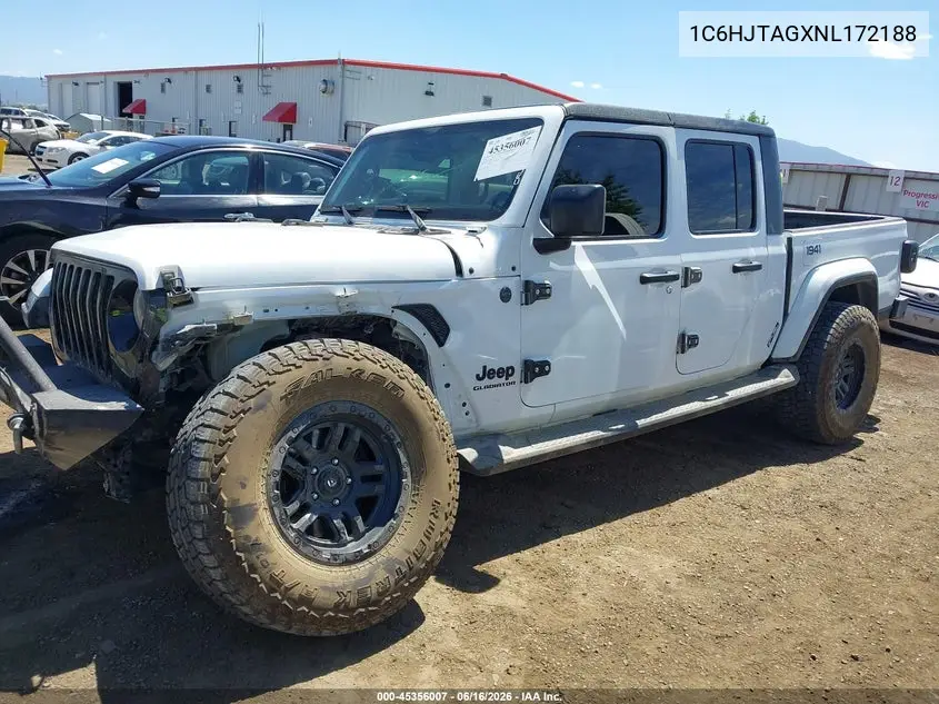 2022 Jeep Gladiator Altitude 4X4 VIN: 1C6HJTAGXNL172188 Lot: 45356007