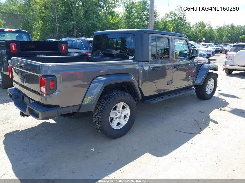 2022 Jeep Gladiator Sport S 4X4 VIN: 1C6HJTAG4NL160280 Lot: 45436287