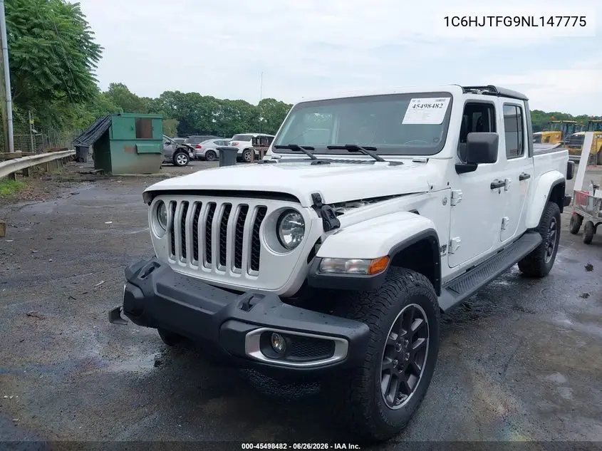 2022 Jeep Gladiator Overland 4X4 VIN: 1C6HJTFG9NL147775 Lot: 45498482