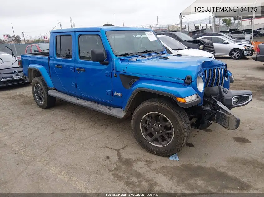 2022 Jeep Gladiator Overland 4X4 VIN: 1C6JJTFMXNL154175 Lot: 45541763