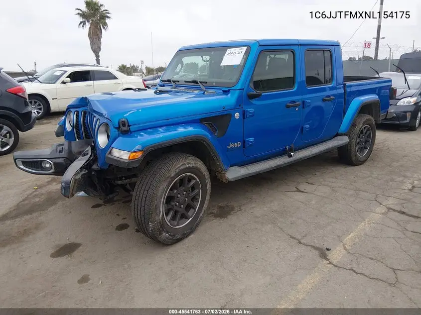 2022 Jeep Gladiator Overland 4X4 VIN: 1C6JJTFMXNL154175 Lot: 45541763