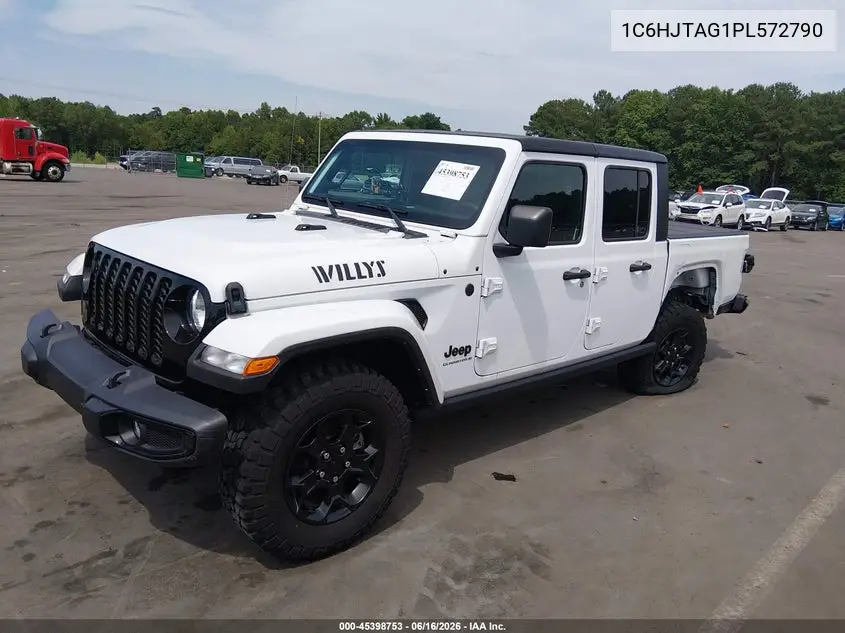 2023 Jeep Gladiator Willys 4X4 VIN: 1C6HJTAG1PL572790 Lot: 45398753