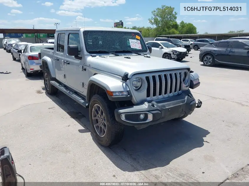 2023 Jeep Gladiator Overland 4X4 VIN: 1C6HJTFG7PL514031 Lot: 45570023