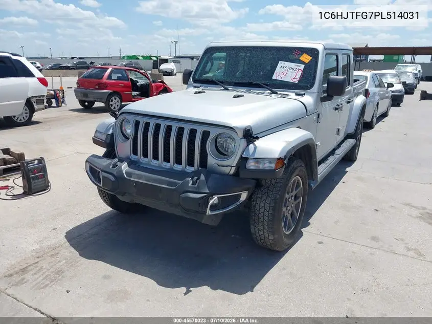 2023 Jeep Gladiator Overland 4X4 VIN: 1C6HJTFG7PL514031 Lot: 45570023