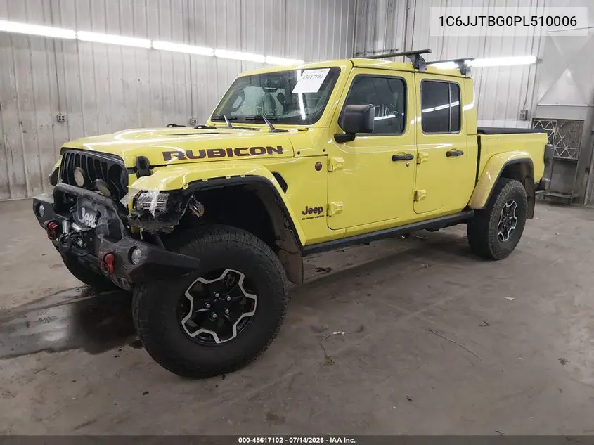 2023 Jeep Gladiator Rubicon 4X4 VIN: 1C6JJTBG0PL510006 Lot: 45617102