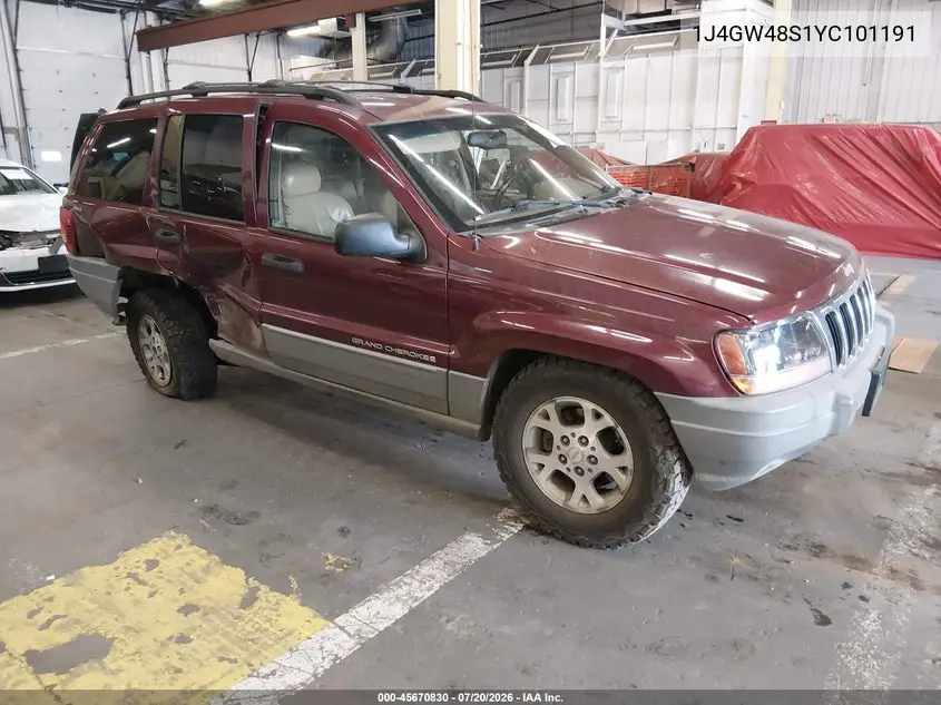 2000 Jeep Grand Cherokee Laredo VIN: 1J4GW48S1YC101191 Lot: 45670830