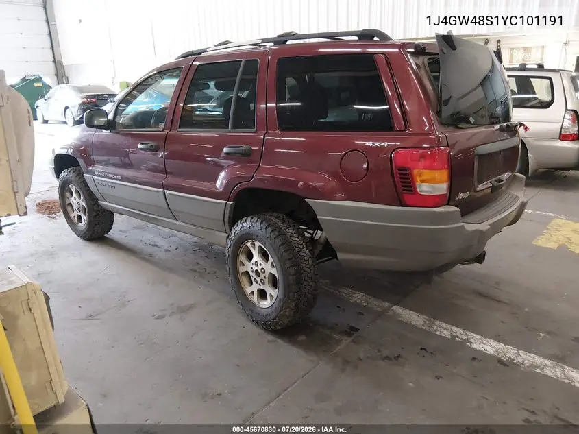 2000 Jeep Grand Cherokee Laredo VIN: 1J4GW48S1YC101191 Lot: 45670830