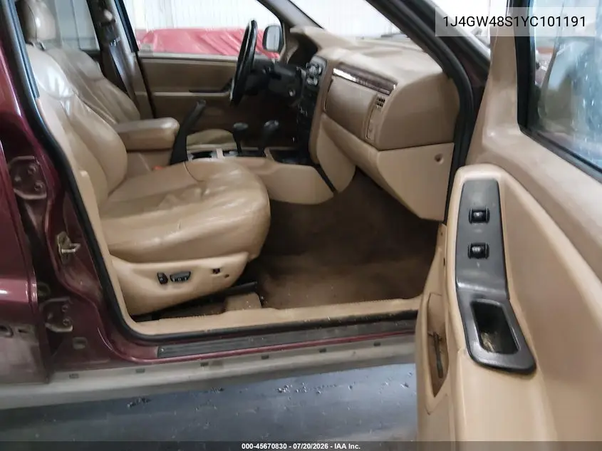 2000 Jeep Grand Cherokee Laredo VIN: 1J4GW48S1YC101191 Lot: 45670830