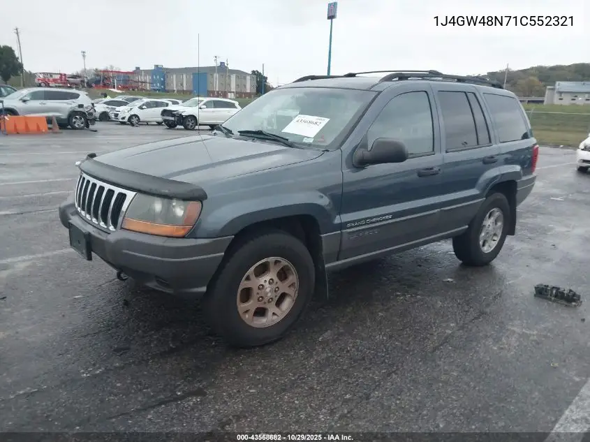 1J4GW48N71C552321 2001 Jeep Grand Cherokee Laredo