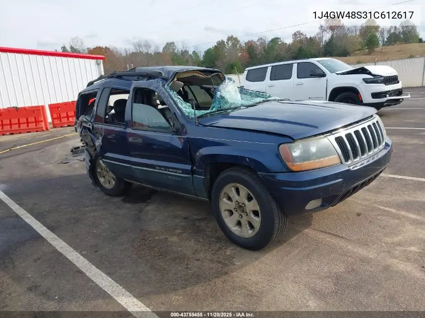 1J4GW48S31C612617 2001 Jeep Grand Cherokee Laredo