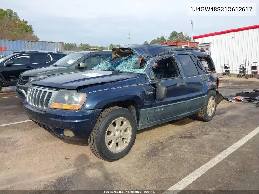 1J4GW48S31C612617 2001 Jeep Grand Cherokee Laredo