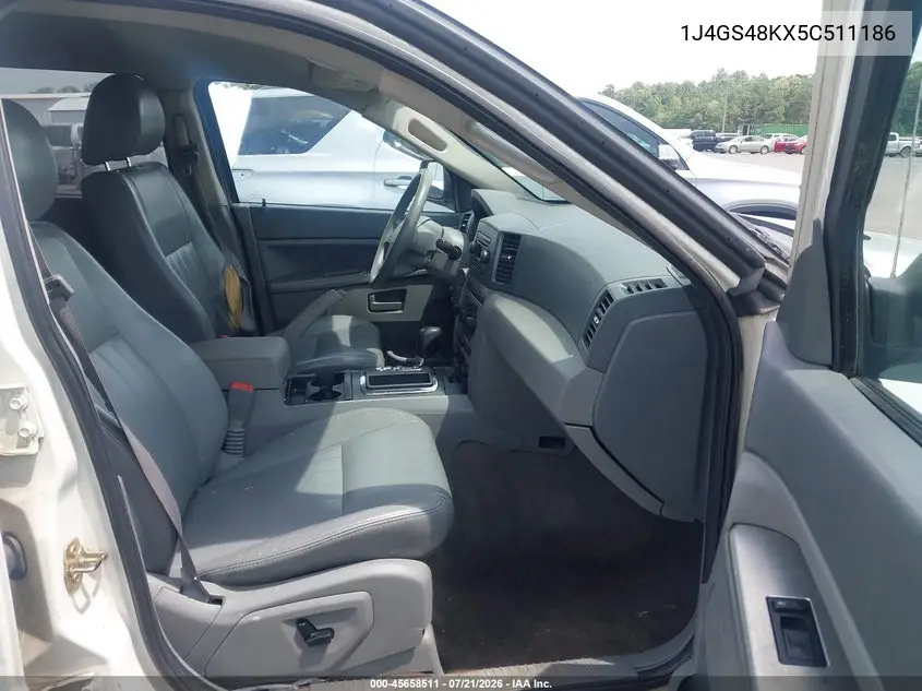 2005 Jeep Grand Cherokee Laredo VIN: 1J4GS48KX5C511186 Lot: 45658511