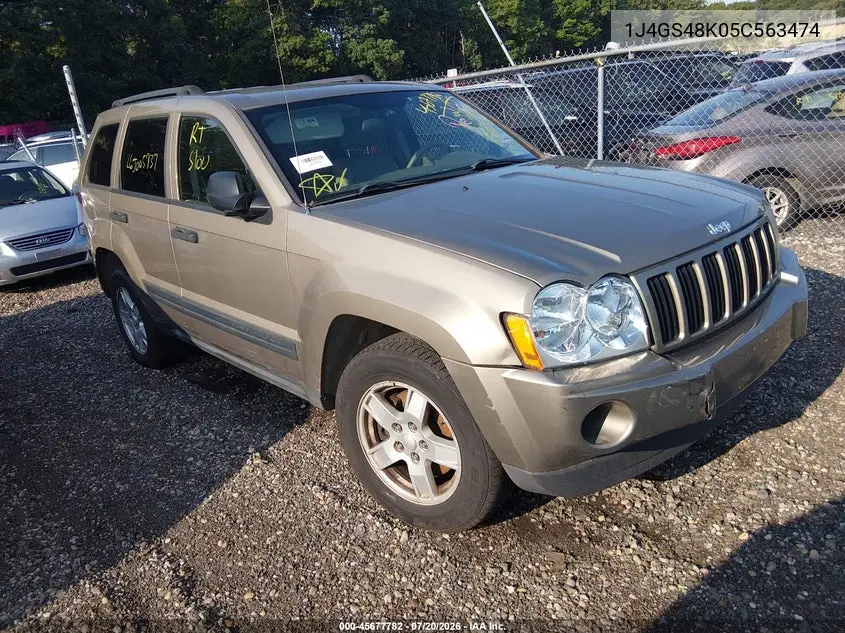 2005 Jeep Grand Cherokee Laredo VIN: 1J4GS48K05C563474 Lot: 45677782