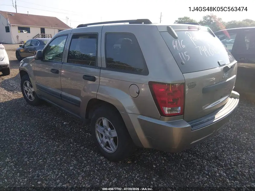 2005 Jeep Grand Cherokee Laredo VIN: 1J4GS48K05C563474 Lot: 45677782