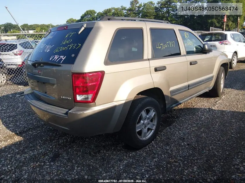 2005 Jeep Grand Cherokee Laredo VIN: 1J4GS48K05C563474 Lot: 45677782