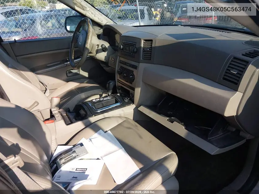 2005 Jeep Grand Cherokee Laredo VIN: 1J4GS48K05C563474 Lot: 45677782