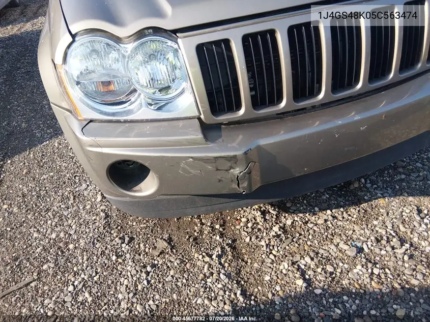 2005 Jeep Grand Cherokee Laredo VIN: 1J4GS48K05C563474 Lot: 45677782