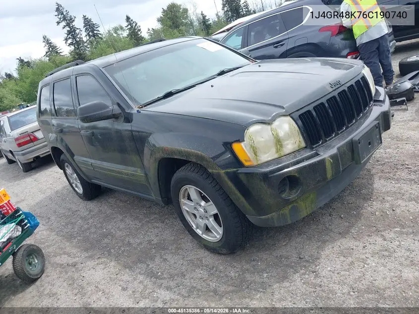 2006 Jeep Grand Cherokee Laredo VIN: 1J4GR48K76C190740 Lot: 45135386