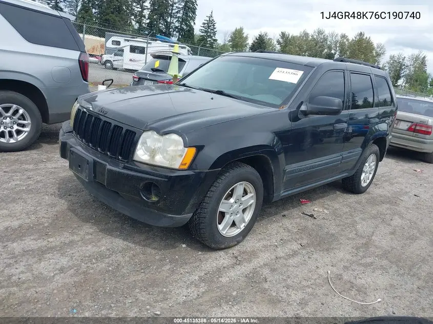 2006 Jeep Grand Cherokee Laredo VIN: 1J4GR48K76C190740 Lot: 45135386