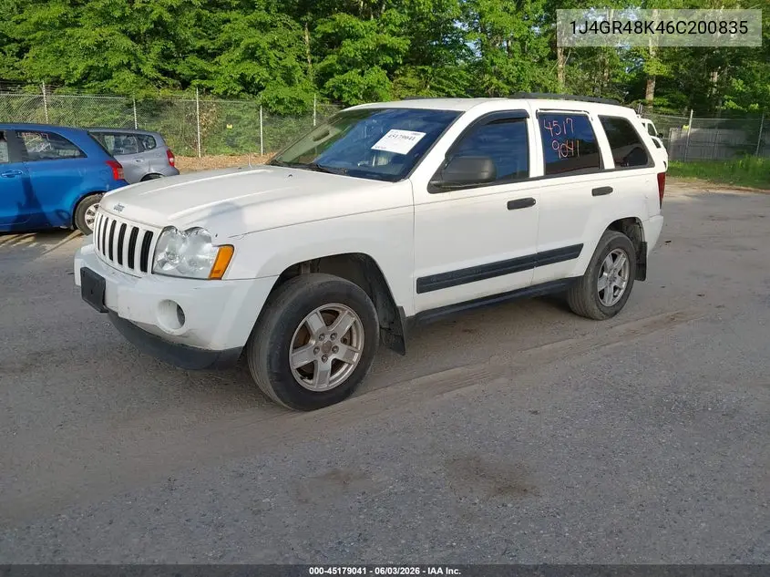 2006 Jeep Grand Cherokee Laredo VIN: 1J4GR48K46C200835 Lot: 45179041