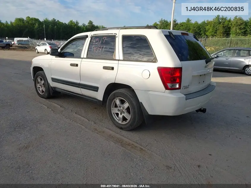 2006 Jeep Grand Cherokee Laredo VIN: 1J4GR48K46C200835 Lot: 45179041