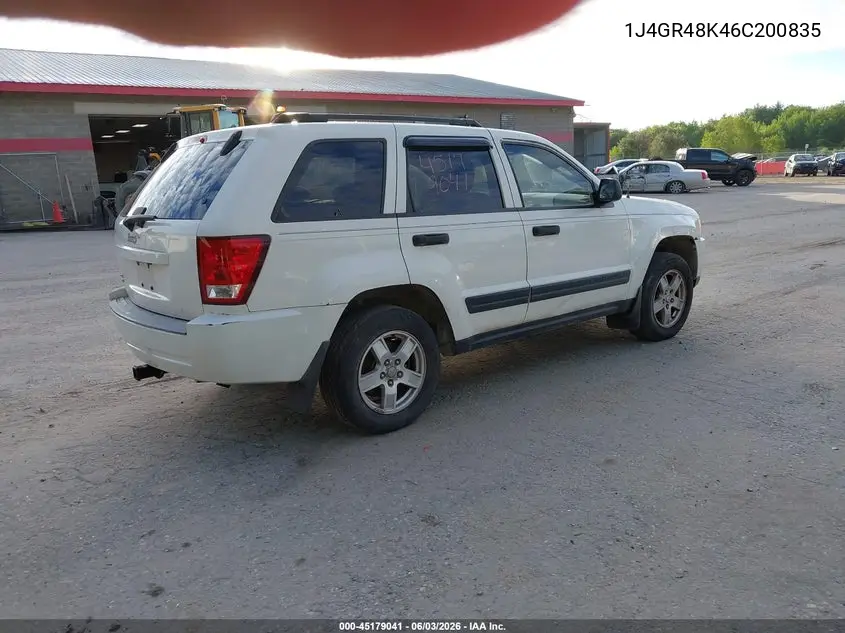 2006 Jeep Grand Cherokee Laredo VIN: 1J4GR48K46C200835 Lot: 45179041