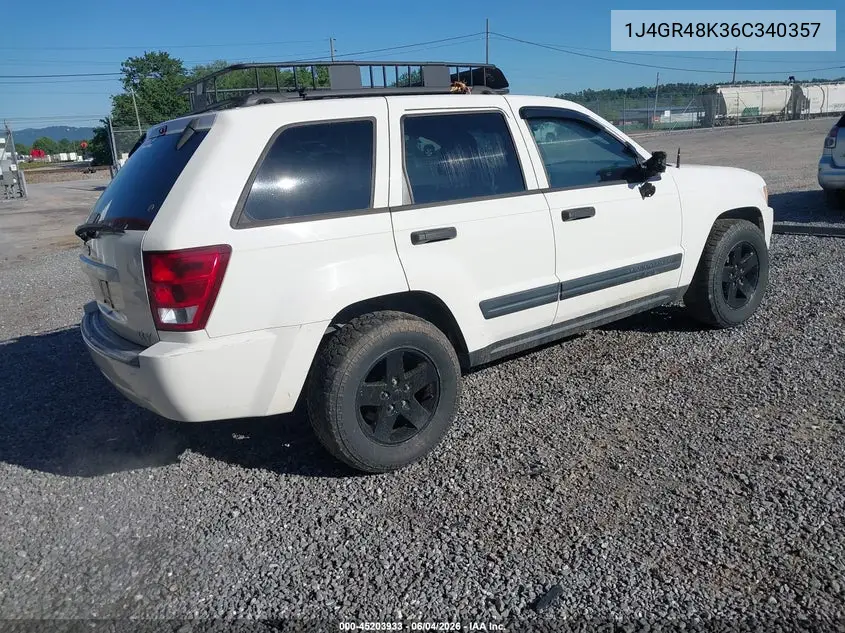 2006 Jeep Grand Cherokee Laredo VIN: 1J4GR48K36C340357 Lot: 45203933