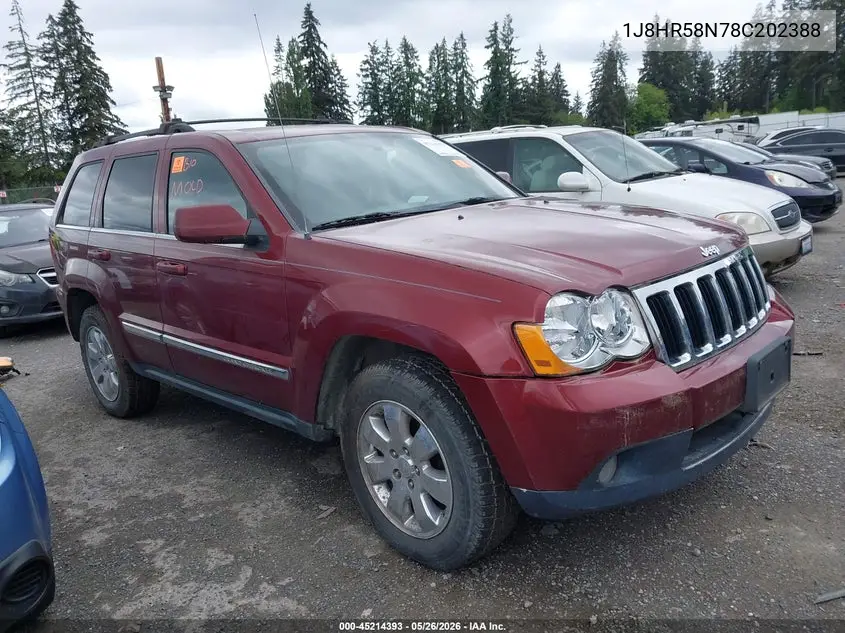 2008 Jeep Grand Cherokee Limited VIN: 1J8HR58N78C202388 Lot: 45214393