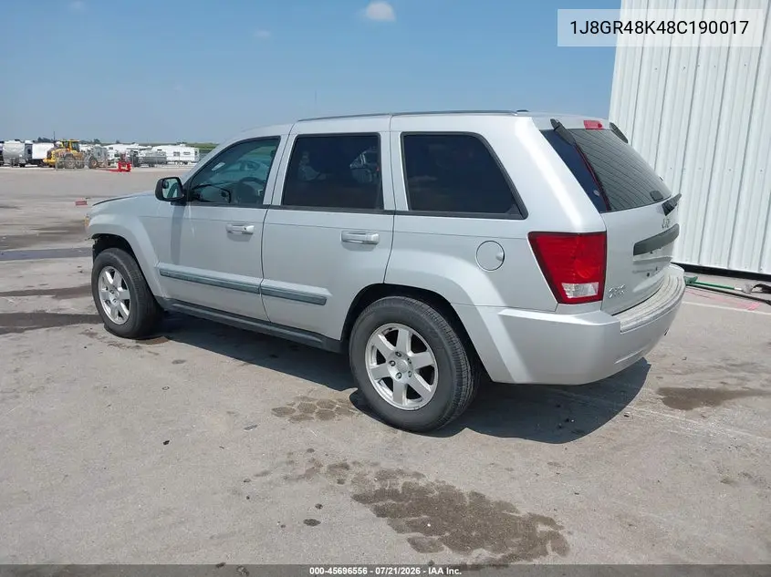 2008 Jeep Grand Cherokee Laredo VIN: 1J8GR48K48C190017 Lot: 45696556