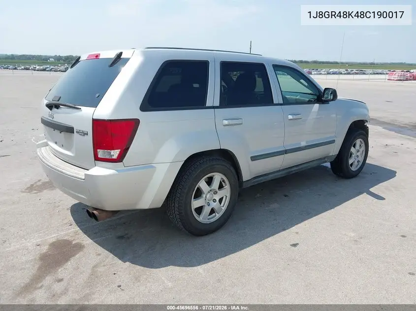 2008 Jeep Grand Cherokee Laredo VIN: 1J8GR48K48C190017 Lot: 45696556