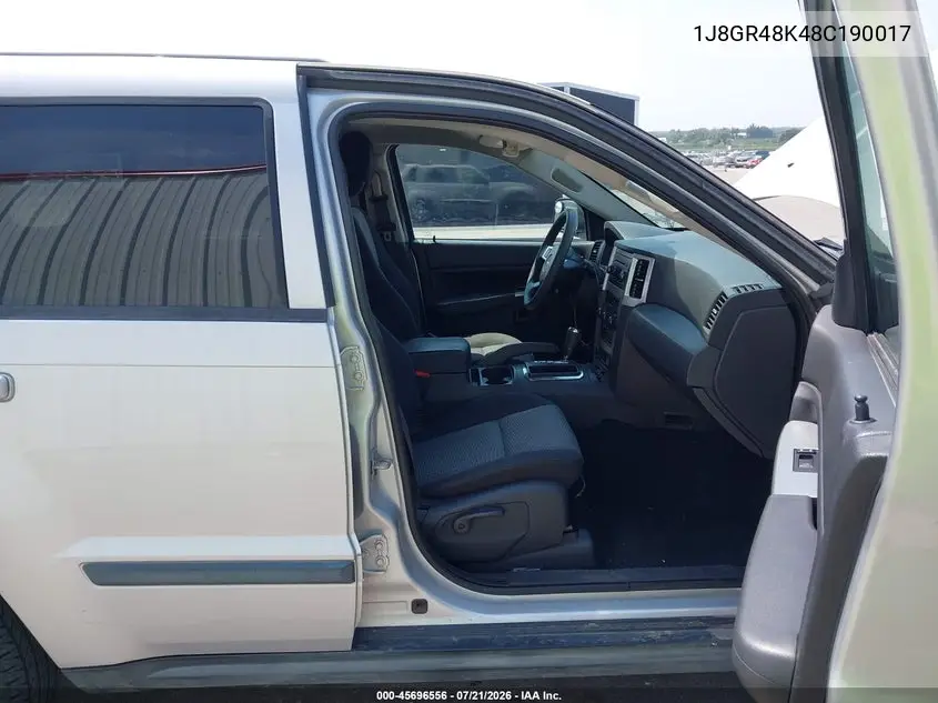 2008 Jeep Grand Cherokee Laredo VIN: 1J8GR48K48C190017 Lot: 45696556