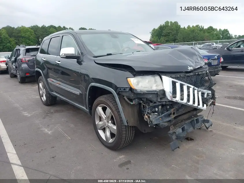 2011 Jeep Grand Cherokee Overland VIN: 1J4RR6GG5BC643264 Lot: 45618629