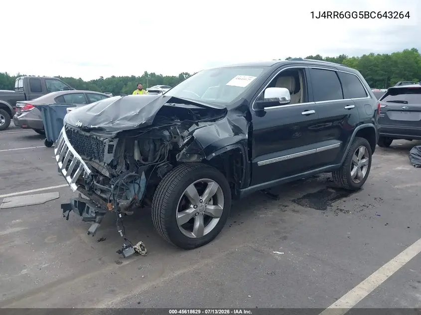 2011 Jeep Grand Cherokee Overland VIN: 1J4RR6GG5BC643264 Lot: 45618629