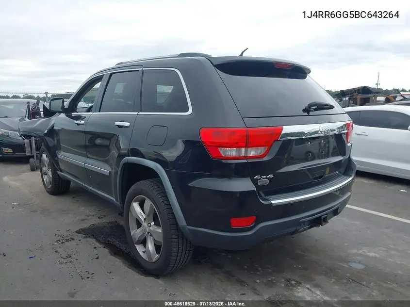 2011 Jeep Grand Cherokee Overland VIN: 1J4RR6GG5BC643264 Lot: 45618629