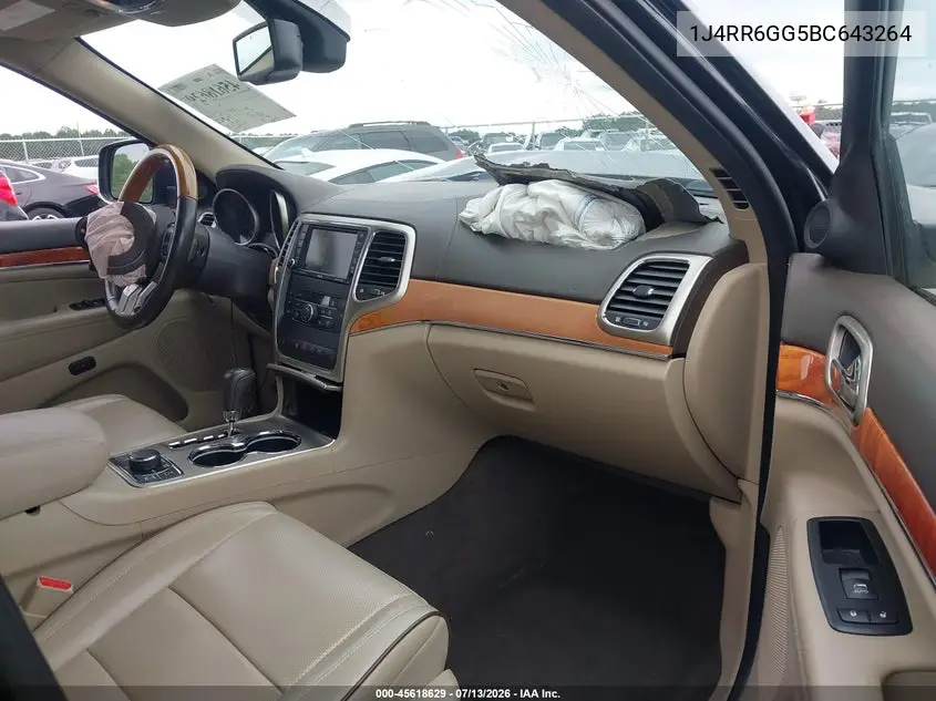 2011 Jeep Grand Cherokee Overland VIN: 1J4RR6GG5BC643264 Lot: 45618629