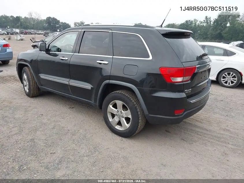 2011 Jeep Grand Cherokee Limited VIN: 1J4RR5GG7BC511519 Lot: 45657463
