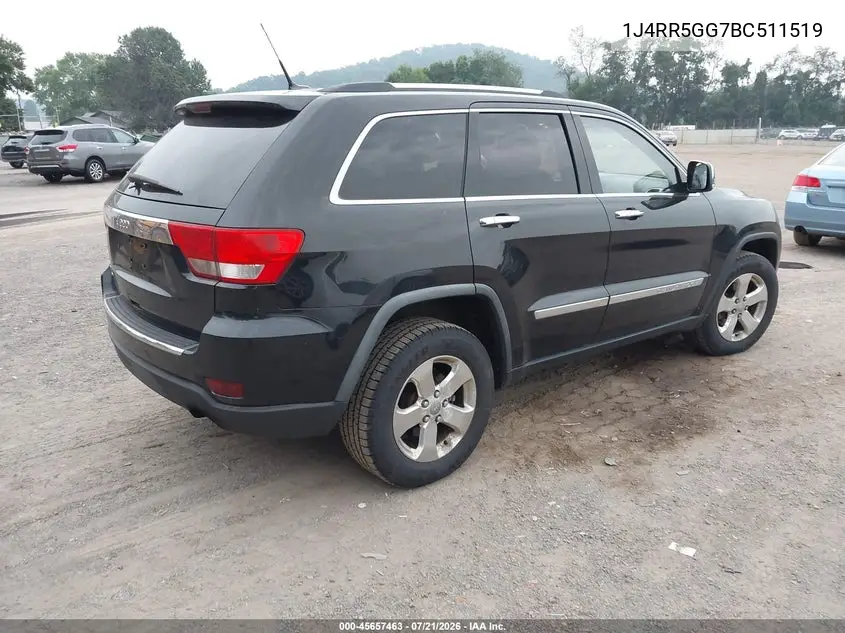 2011 Jeep Grand Cherokee Limited VIN: 1J4RR5GG7BC511519 Lot: 45657463