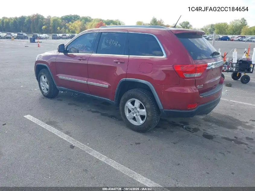 1C4RJFAG2CC184654 2012 Jeep Grand Cherokee Laredo
