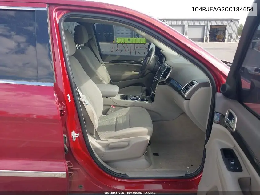 1C4RJFAG2CC184654 2012 Jeep Grand Cherokee Laredo