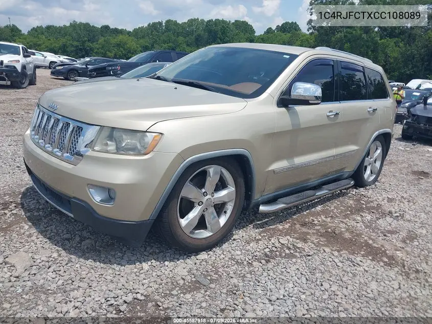 2012 Jeep Grand Cherokee Overland VIN: 1C4RJFCTXCC108089 Lot: 45587918